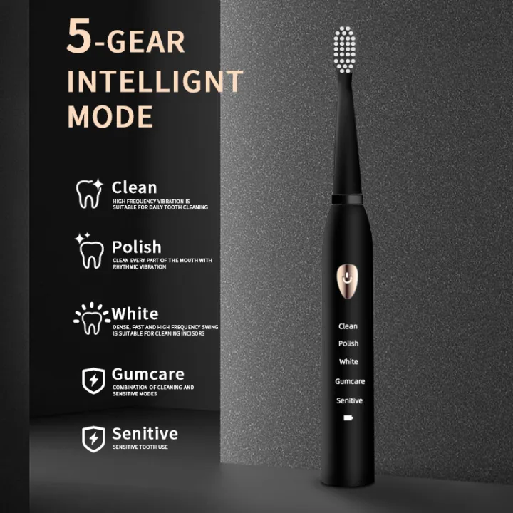 Jianpai%20Adult%20Black%20White%20Classic%20Acoustic%20Electric%20Toothbrush%20Adult%205-gear%20Mode%20USB%20Charging%20IPX7%20Waterproof%20Acoustic%20Electric%20-%20Image%203