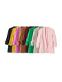 Women Fashion Office Wear Open Blazer Coat Vintage Long Pleated Sleeves Flap Pockets Female Outerwear Chic Tops. 