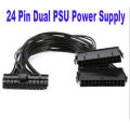 24 Pin Power Supply Splitter Cable 1 to 2 Synchronizer ATX Mining 30cm Motherboard Dual PSU Extension Cable for BTC PC Computer. 