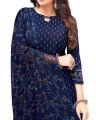 Elegant Navy Blue Patiala Salwar Suit with Matching Dupatta – Polyester Fabric. 