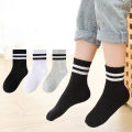 Lawadka 5Pairs/set Boys Girls Socks For Kids White Black Gray Cotton Children's Socks Student Sport Autumn New Sock 2 to 11Years.