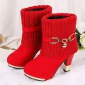 Super High Heels Platform Shoes Women High Heels Women Pumps Shoes Pointed Toe Suede Ankle Boots for Women Thick Heels Boots NEW. 