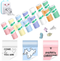 Mini Printer Thermal Paper Colorful Label Sticker Self-adhesive Thermal Printing Paper Inkless Printing Photo Picture 57x25mm. 