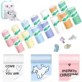 Colorful Label Sticker Mini Printer Thermal Paper Self-adhesive Thermal Printing Paper Inkless Printing Photo Picture 57x25mm. 