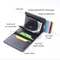 Minimalist RFID Blocking Men's Card Holder Wallet, Lead Alloy, Non-Braided PU Leather, Black. 