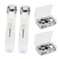 Clip Pusher Stapler and Push Clip Binder Clips，Modern Stapler Push Clamp Office Paper Clip Book Binding Machine Office Supplies. 