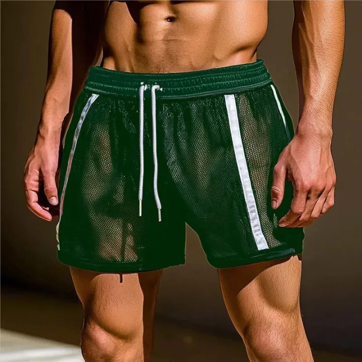 Men's%20Mesh%20See-through%20%20Shorts%20Fashion%20Patchwork%20Drawstring%20Beach%20Shorts%20Leisure%20Sport%20Shorts%20for%20Man%20Pajamas%20Home%20Underwear%20-%20Image%206