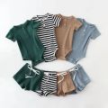 2Pcs Summer Baby Boy Clothing Sets Short Sleeve Bodysuit + Shorts Fashion Newborn Baby Clothes. 