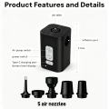 Portable Mini Electric Air Pump with Light，4.5KPa 1600mAh Battery Wireless Inflator for Air Mattress Pad, Vacuum Bags, Swim Ring. 
