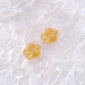 High Quality Stainless Steel Golden Five Leaf Flower Stud Earrings for Women Girls Fashion Waterproof Lucky Clover Jewelry Gifts. 