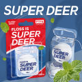 Super Deer Flat Dental Floss Mint PTFE Floss Gentle on Gums Expands & Stretches Plaque Remover for Teeth 55 yd. 