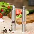 Salt & Pepper Mill Grinder | Stainless Steel Original Pump| One Hand Operation Grind Herb or Spice Cooking Gadgets. 