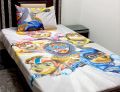 Kids Printed cartoon single pair pure cotton bedsheets. 