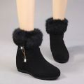 2025 Winter New Style Thickened Platform Snow Boots for Women Fleece-Decorated, Dual-Purpose (Commute & Casual) Warm Ankle Boots.