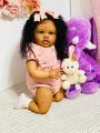 NPK 24 Inch Reborn Baby Doll Dark Brown Skin Lifelike Toddler Lottie Newborn Princess Girl Soft Touch 3D Art Doll. 