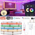 Tuya Wifi PIR Motion Sensor 24V FCOB RGBCCT LED Light Strip RGB Flexible COB Linear Lights High Density Dimmable Bedroom Deco. 