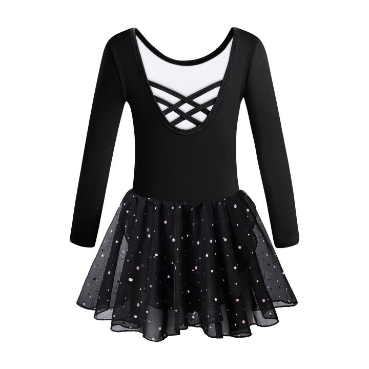 Girls%20Ballet%20Leotards%20for%20Dance%20Camisole%20Dress%20Hollow%20Crisscross%20Back,Shiny%20Skirt%20-%20Image%202