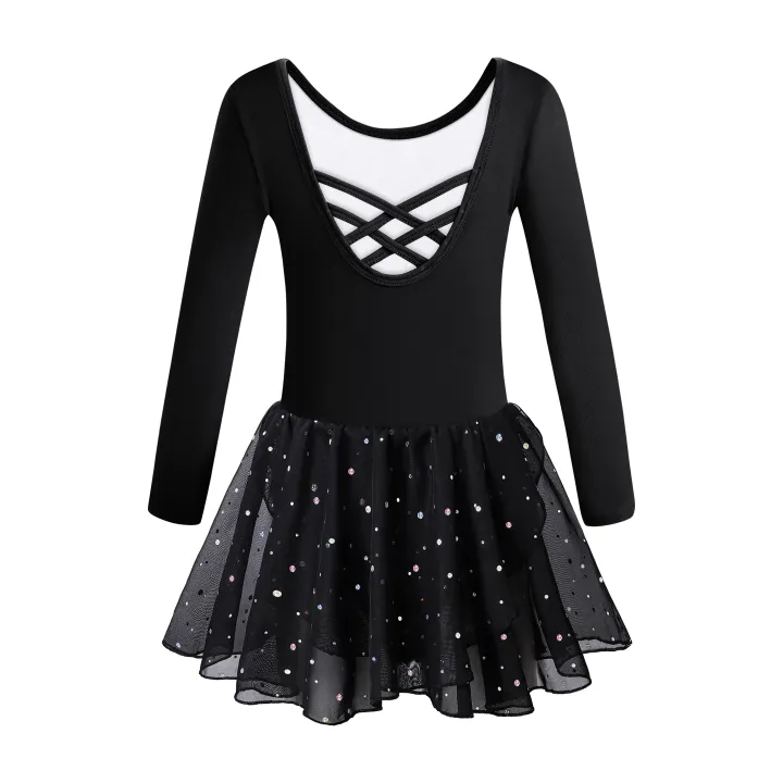 Girls%20Ballet%20Leotards%20for%20Dance%20Camisole%20Dress%20Hollow%20Crisscross%20Back,Shiny%20Skirt%20-%20Image%202