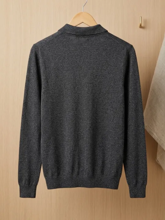 Full%20Sleeves%20Polo%20Collar%20Knit%20Sweater%20For%20Men's%20/%20Men's%20Winter%20Cotton%20Jersey%20/%20Men's%20Winter%20Collection%20-%20Image%202