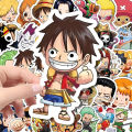 55pcs One Piece Cute Cartoon Stickers DIY Skateboard Phone Case Laptop Motorcycle Waterproof Cool Anime Sticker Decals Toy. 