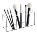 Transparent Makeup Brush Organizer, Makeup Storage Tray, Bathroom Drawer Makeup Organizer, 3 Slot Acrylic Makeup Brush Organizer. 