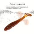 50pcs/box Soft Fishing Lure with T Tail Spinner and Paddle Tail Worm Bait - Ideal for Catching Carp and Bass in Freshwater - Hig.
