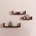 Customised U shaped floating shelves of 3 for decoration in bed room, living room, study room. 