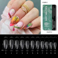 PINPAI Clear Acrylic Long Fake Nails Capsules Almond French Coffin Full Half Cover False Nails Artificial Nail Soft Gel Tips. 