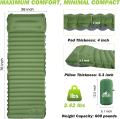 Extra Thick 4 Inch Camping Sleeping Pad Outdoor Camping Self-Inflating Mats Spliceable Hiking Fishing Sleeping Pad. 