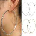 2pcs 30-100mm Small Big Circle Hoop Earrings for Women Men, Stainless Steel Ear Ring Fashion Jewelry Gift Nightclub DJ. 