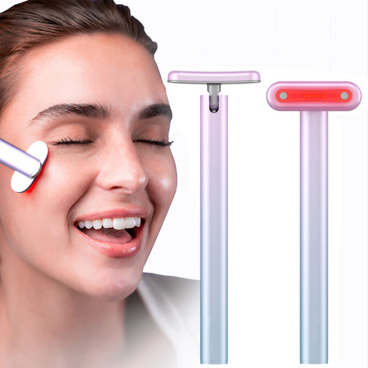 New 4 in 1 Facial Wand LED Red Light Therapy Facial Massage Tool EMS ...