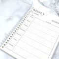 A5 size planner notebook clear PVC plastic cover with strap (daily/weekly/monthly). 