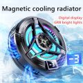 Magnetic mobile phone radiator with temperature display For iPhone Xiaomi Huawei Samsung mobile phone back clip fan game cooler. 