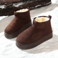 Real Sheepskin Wool Low-cut Warm Comfortable Shoes Women Fashion Short Shoes 2025 New Winter Warm Boots Fur Ladies Snow Boots.