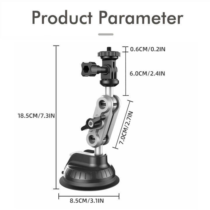 Car%20Suction%20Cup%20Phone%20Action%20Camera%20Holder%201/4%20Inch%20Action%20Camera%20Dash%20Cam%20Phone%20Car%20Mount%20Suitable%20for%20DJI/Shadowstone%20Insta360%20-%20Image%205