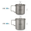 Lixada Ultralight Titanium Cup Outdoor Portable Picnic Water Mug w Foldable Handle 300ml / 350ml / 450ml / 550ml / 650ml / 750ml. 