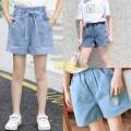 Girls denim pants Korean wide leg pants. 