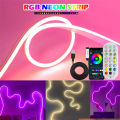 USB 5V RGB Neon LED Strip Lights 5M Bluetooth Smart Control Flexible Tape for Ambient Lighting. 