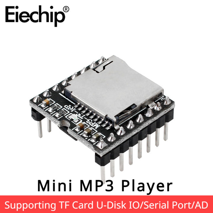 1x DFPlayer Mini MP3 DF Player Module Board MP3 Audio Voice Decode Board for Arduino Supporting TF Card U-Disk IO/Serial Port/AD