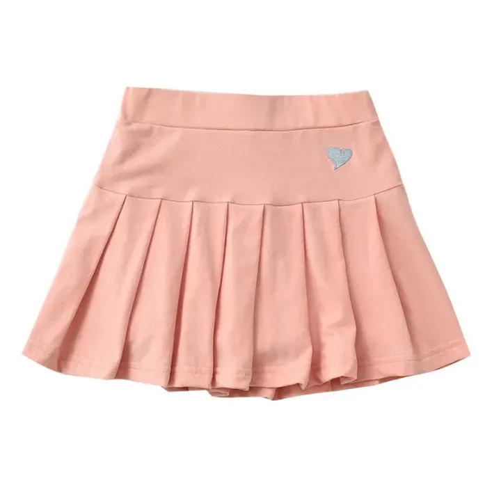 Korean%20Reviews%20Many%20Baby%20Clothes%20Embroidered%20Heart%20Design%20Cute%20Sweet%20SolidCasual%20Simple%20Pleated%20Skirt%20Safety%20Pants%201PCS%20-%20Image%205