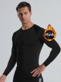 Men's sports thermal top, thermal underwear T-shirt, suitable for daily wear during gym running, lightweight and flexible.