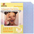 50 Sheets Star Pattern Size: 2.9X 4.1 Inch Holographic Sticker Paper Glitter Clear Holographic Overlay Cold Laminating Film.