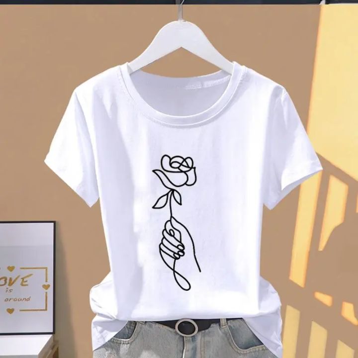 Women%20Print%20Floral%20Sports%20Fashion%20Casual%20Explosive%20Short%20Sleeve%20T-shirt%20Graphic%20Tshirts%20%20Women%20Clothes%20%20Oversized%20T%20Shirt%20-%20Image%202