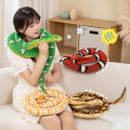 Realistic 190CM Rattlesnake Black Man Snake Bar Stuffed Plush Toys Funny Snake Doll Kids Mischievous Plush Dolls Festival . 