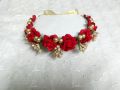 Red gorgeous gajra for khopa and hair bun - Artificial gajra for holud, wedding, falgun or parties.