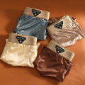 4-Piece Of Men's Underwear Summer Silk Thin Breathable Ice Silk Flat Angle Pants Solid Color Comfortable Casual Men's Underwear.