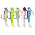 Fish Type Jig Head Bait Replaceable Fish Body Lures Soft Fishing Lead Inside Lure With Hook. 