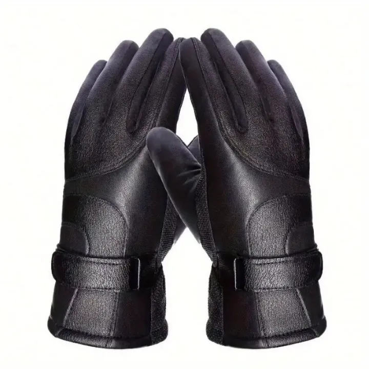 1%20Pair%20Winter%20Cycling%20Leather%20Motorcycle%20Cotton%20Gloves%20Black%20Thick%20Velvet%20Cold%20Resistant%20And%20Windproof%20Cycling%20Cotton%20Gloves%20-%20Image%207