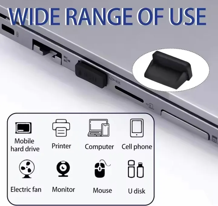 Dust%20Plug%20for%20USB%20-A%20Charger%20Port%20Cover%20Cap%20Female%20Jack%20Universal%20Silicone%20Dustproof%20USB-A%20Ports%20Protector%20PC%20Notebook%20Laptop%20-%20Image%203