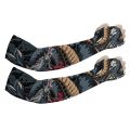 Novel dragon print men's sports outdoor sun protection breathable ice silk cool compression sleeves fishing golf cycling running.